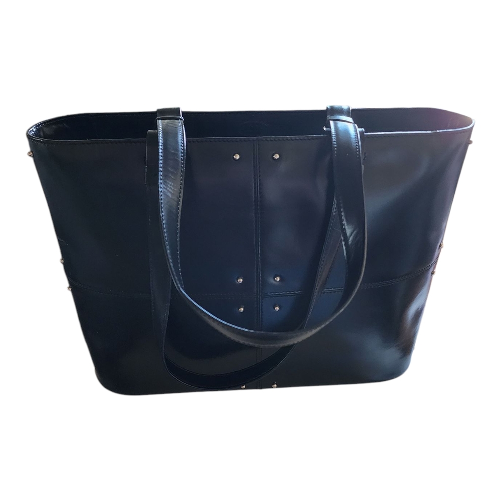 Tod's Black Leather Shoulder Tote Bag Studded Limited Edition EUC!